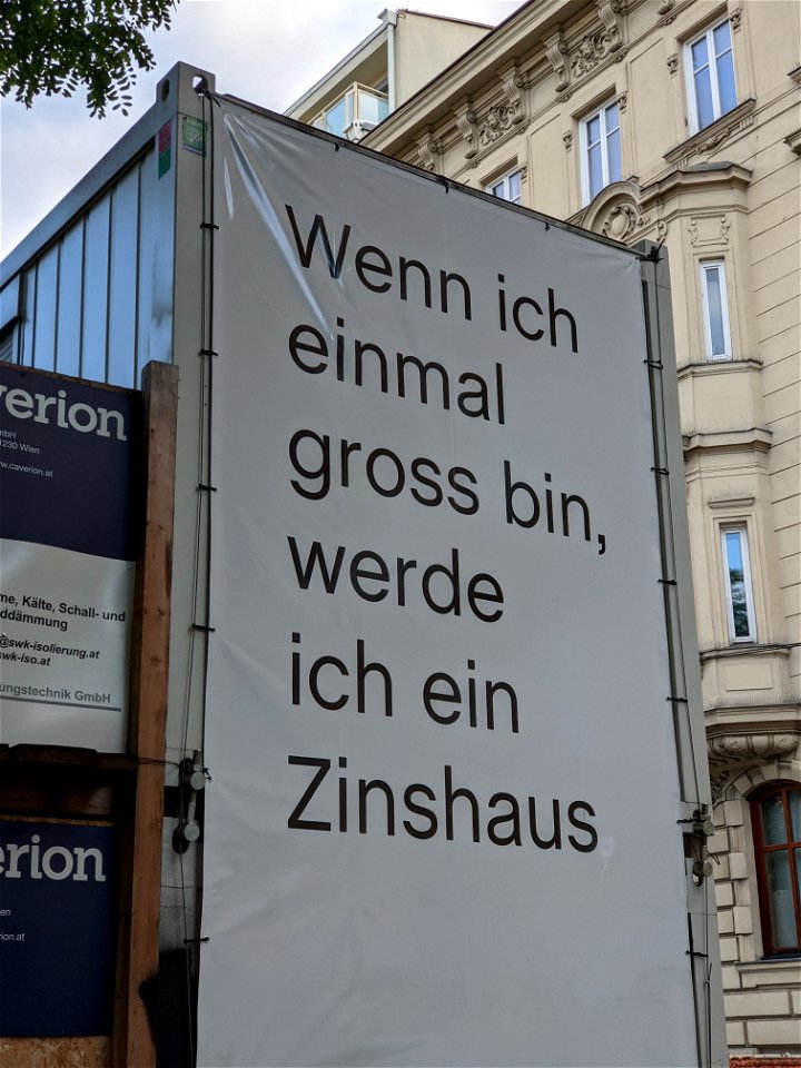 wenn ich einmal gross bin, werde ich ein zinshaus