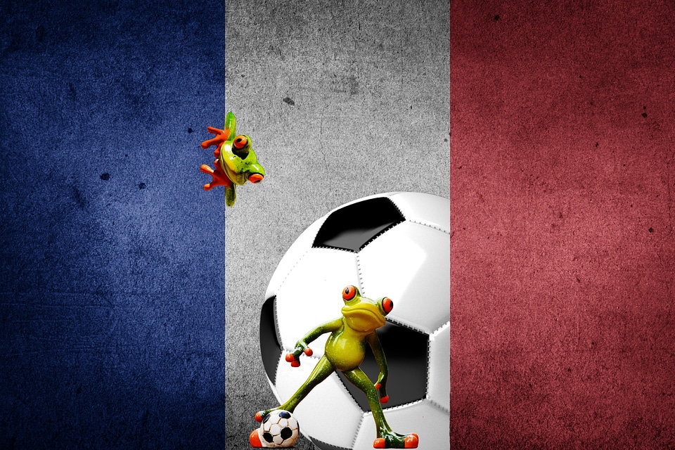 Euro 2016 France football championship with ball and france flag