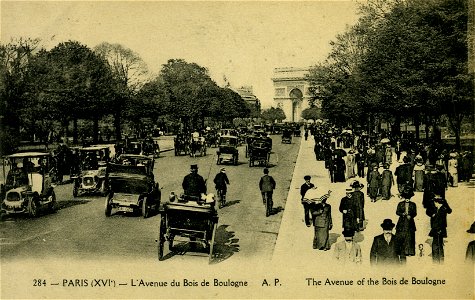 PARIS L'avenue du Bois de Boulogne vers 1910 photo