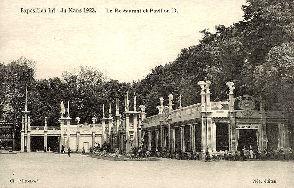 Le Mans.Expositino internationale du Mans 1923, le restaurant et le pavillon D