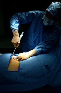 surgeon at work in operating room photo