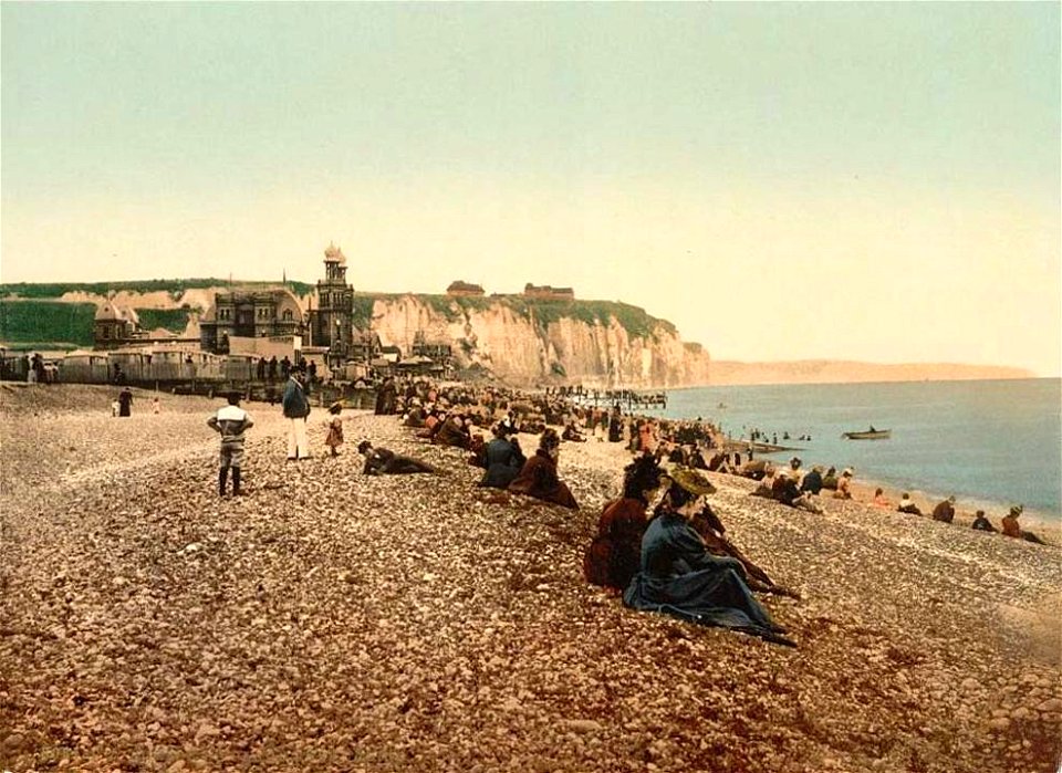 Dieppe.La plage et le casino.1890