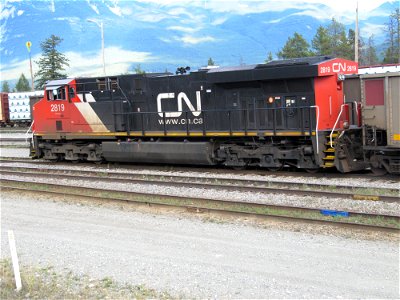 CN 2819 Waiting To Pull Out Of Jasper Railyard