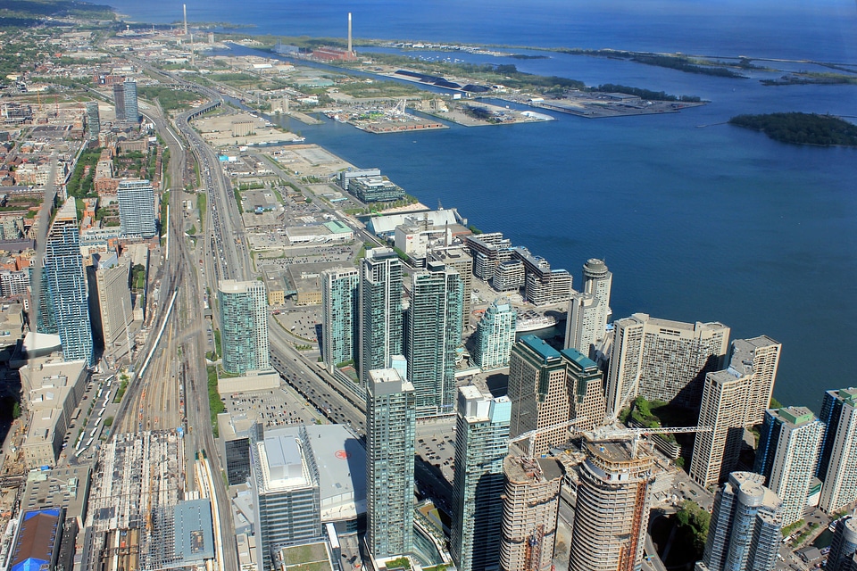 Downtown Toronto skyline with the Financial District skyscrapers