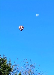 Moon and a hot air balloon photo