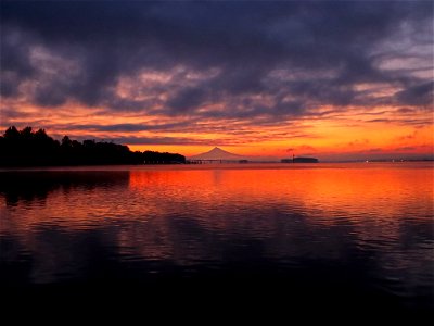 Sunrise at Columbia River in WA