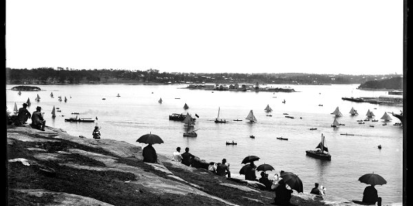 RAN Armament Depot Spectacle Island - Glass negative, full plate, 'Parramatta River and Spectacle Island', Kerry and Co, Sydney, Australia, c. 1884-1917.