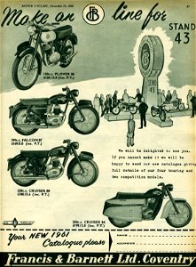 FRANCIS-BARNETT motorcycles range 1960