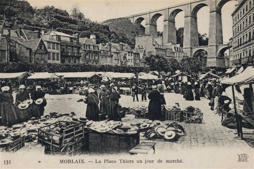 Morlaix le marché vers 1900