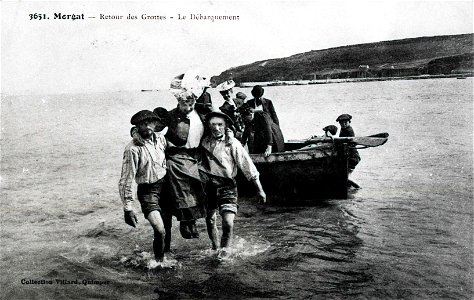 MORGAT Retour des Grottes Le débarquement Circa 1910 photo