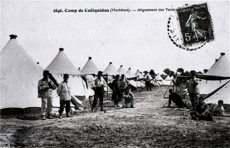 Camp de Coëtquidan   Alignement des tentes CIRCA 1912