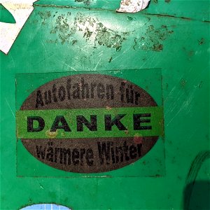 Autofahren für wärmere Winter. DANKE