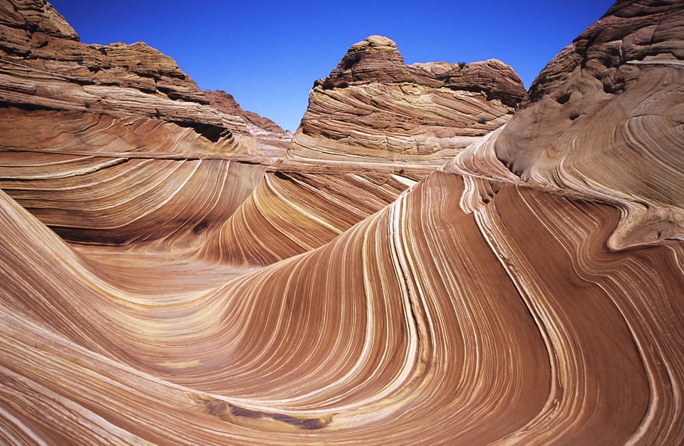 A view of The Wave an unusual geological formation in northern