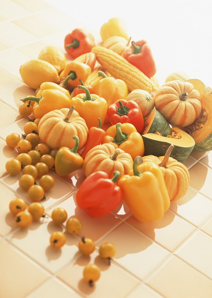 Fresh organic yellow vegetables