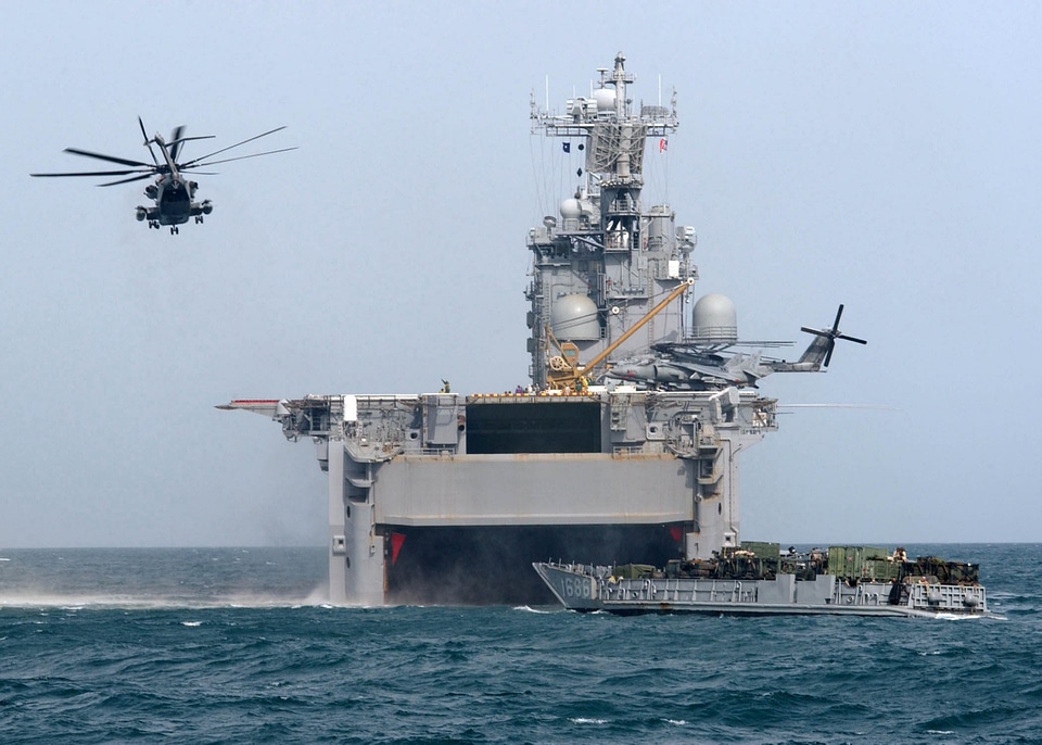 Activity hums around the San Diego-based amphibious assault ship
