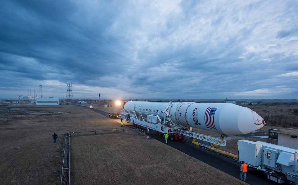 Antares Rocket Rolls Out at NASA's Wallops Flight Facility