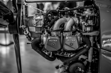 Rotax engine (black and white) photo