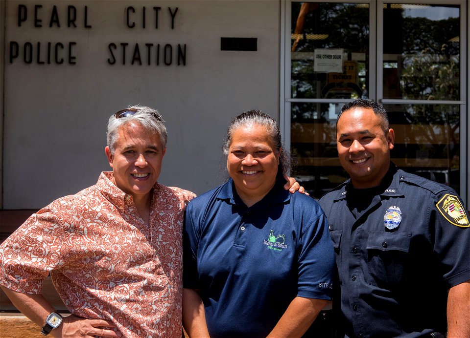 FBI Honolulu Adopt-a-School: Arnold Laanui, Lorrie Kanno, and Anson “Kaipo” Paiva