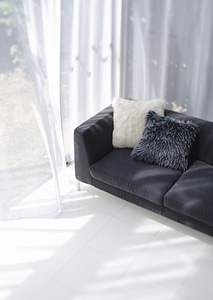 charcoal colored comfortable classic upholstered sofa