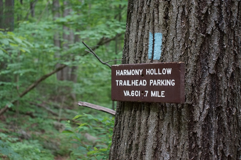 Trail Sign Harmony Trailhead Shenandoah