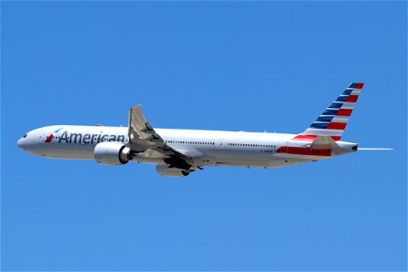 American Airlines 777-300 departing LAX