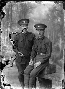 Two Australian soldiers, one seated, [1916]