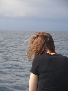 A girl with reddish brown hair photo