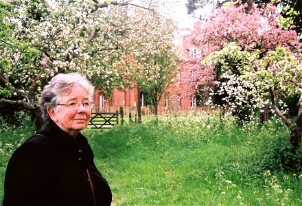 Mum in Apple Orchard at Girton College, Cambridge