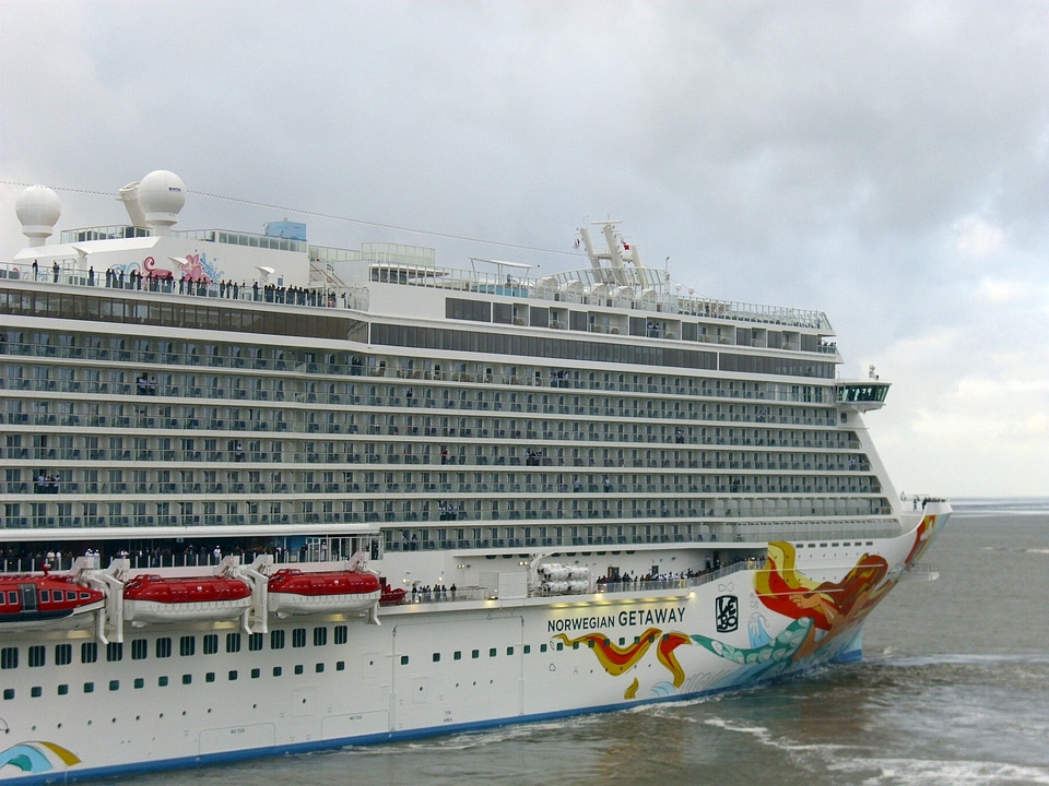 Cruise ship in Norwegian fjords