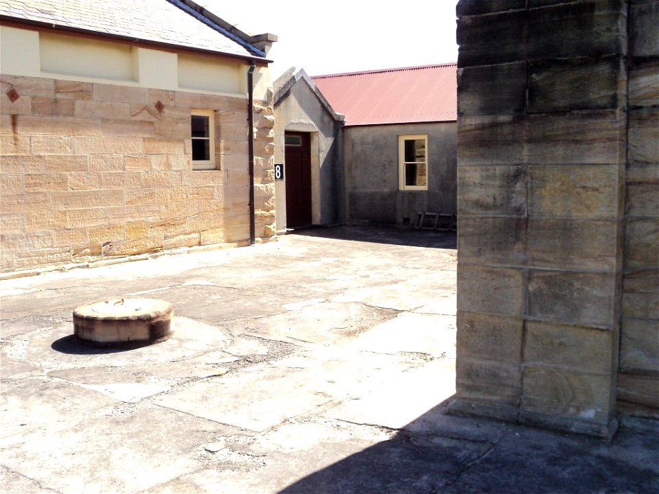 RAN Armament Depot Spectacle Island - Original purpose uncertain - first shown unlabelled on an 1895 map; well; powder magazine (9) to left, cooperage (6) to right.