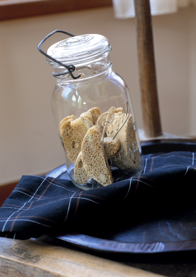 Handmade cookies in widemouthed glass jar photo