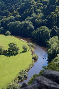 Canoes on River Wye from Symonds Yat photo