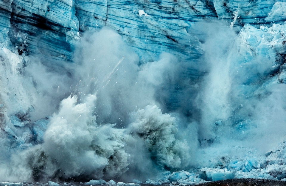 Massive Calving at Lamplugh Glacier Alaska