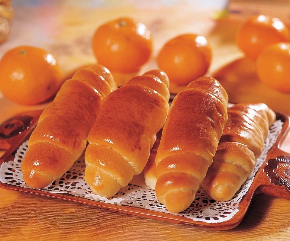Freshly baked sweet braided bread