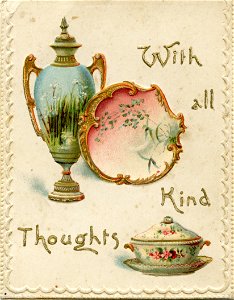 "With all kind thoughts" - Christmas card