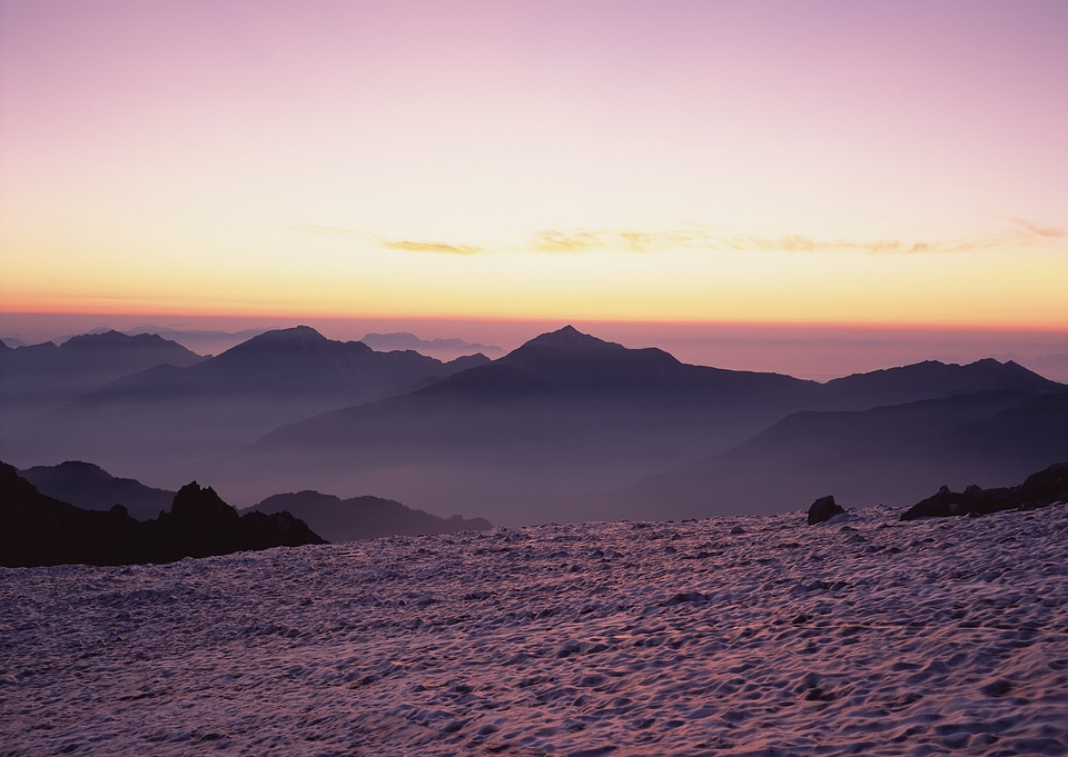 sunset over mountains