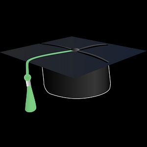 Education Cap on White Background