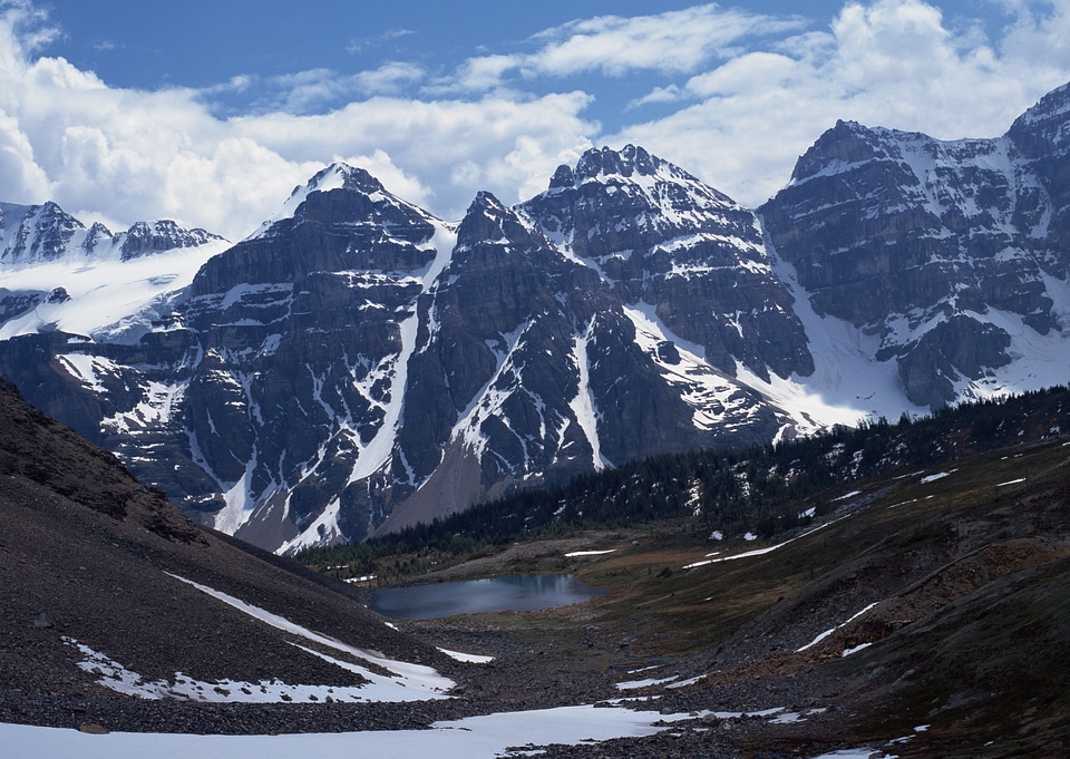 Mountain landscape with snow