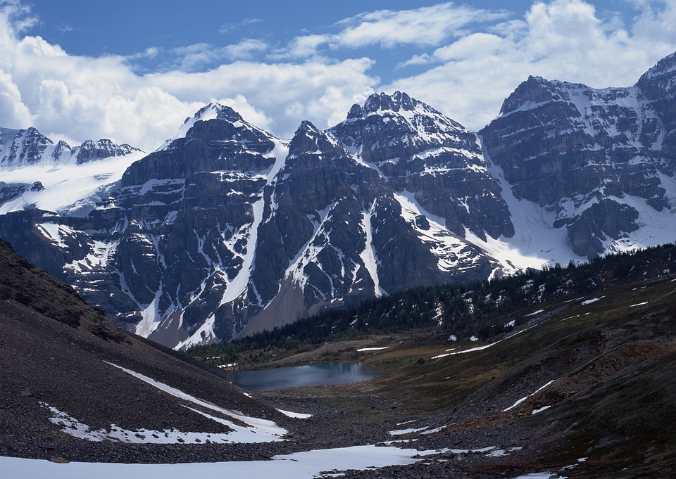 Mountain landscape with snow photo