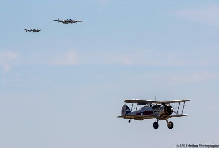 EGSU - Gloster Gladiator followed up by the Flying Bulls Lockheed P-38L Lightning & B-25J Mitchell