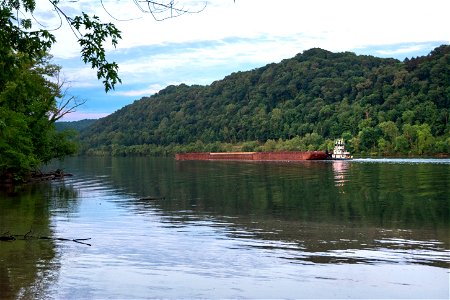 Barge on the Ohio River photo
