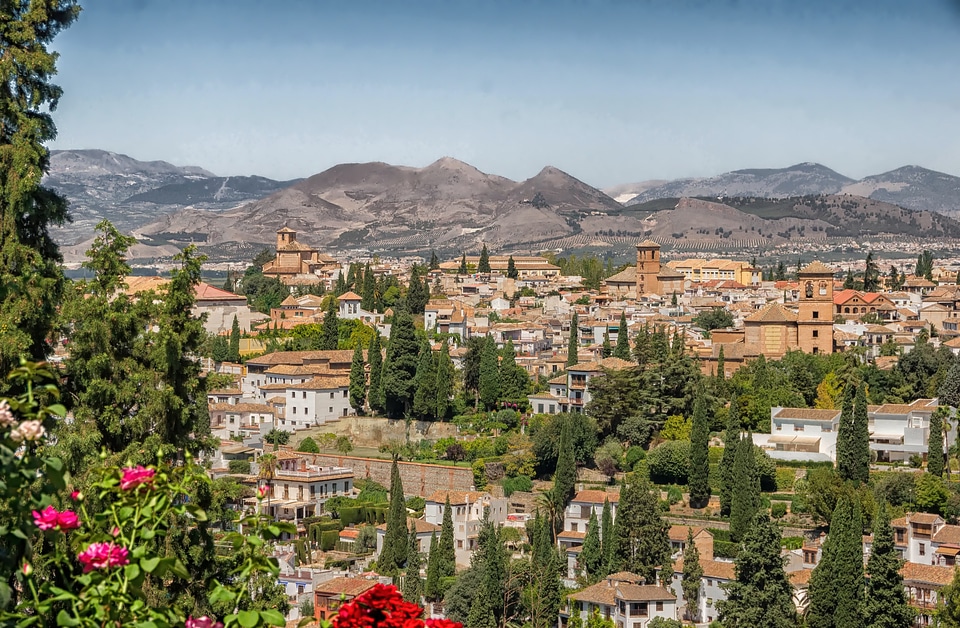 The City of Grenada, Spain as seen from the Alhambra