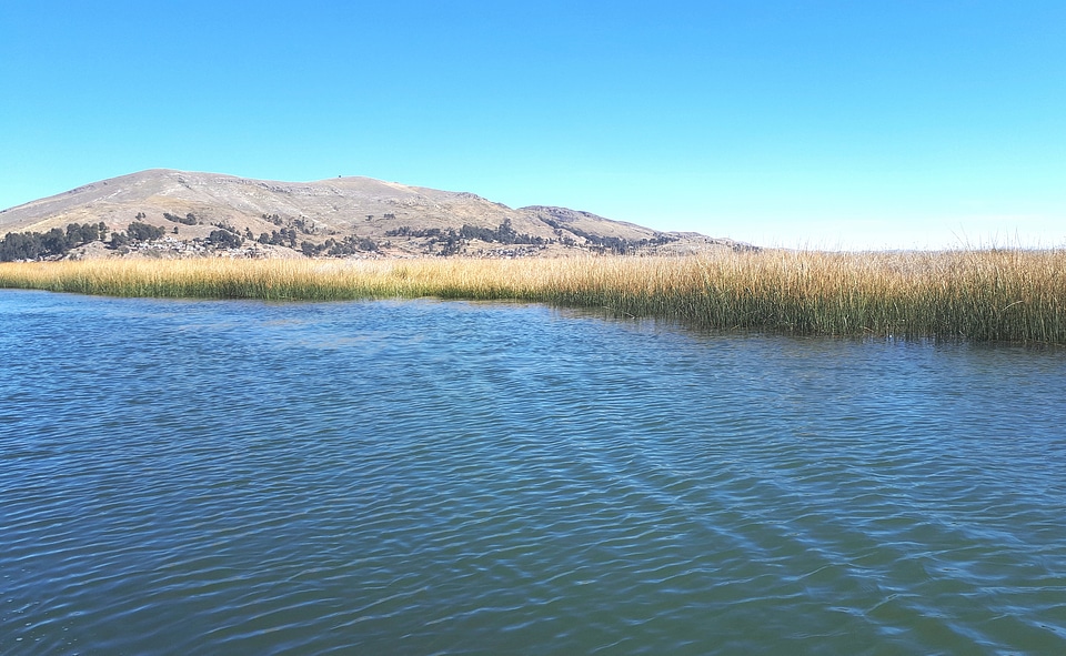 Uros island in Lake Titicaca, Peru