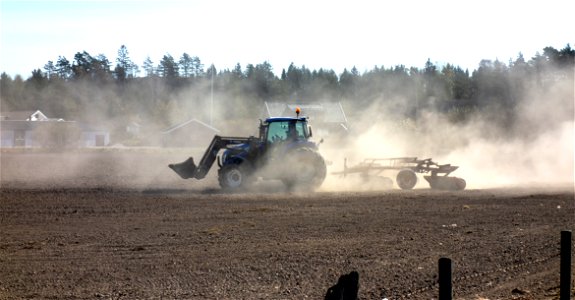Tractor using a cultipacker in Gåseberg 4