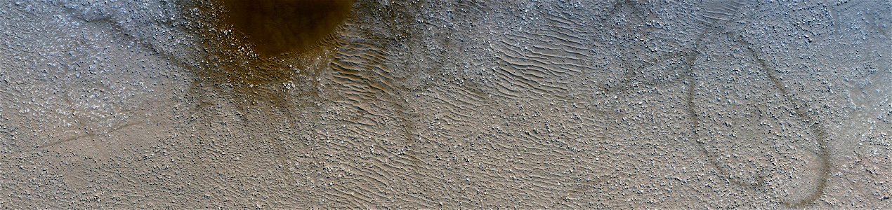Mars - Dunes and Dust Devil on Crater Floor