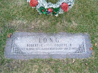Bob Colette Long gravestone