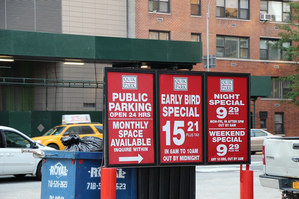 Parking sign in midtown New York City