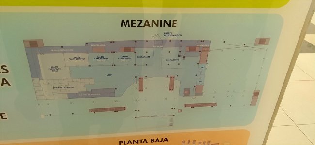 Mapa del mezanine en el Mazatlán International Center, 3 de febrero de 2023