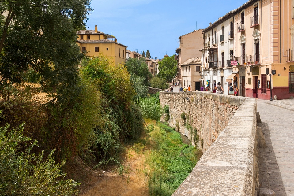 neighborhood and Alhambra hill, Granada, Spain