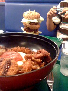 全部のせオムライスと函館山バーガー